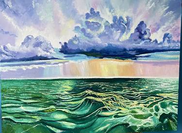 Print of Seascape Paintings by Tahira Quliyeva