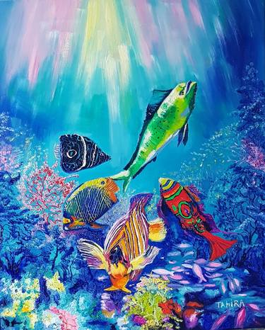 Original Modern Fish Paintings by Tahira Quliyeva