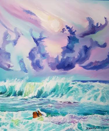 Print of Fine Art Seascape Paintings by Tahira Quliyeva