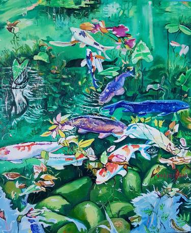 Original Fine Art Fish Paintings by Tahira Quliyeva