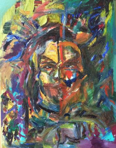 Original Portraiture Abstract Paintings by Sky Moni