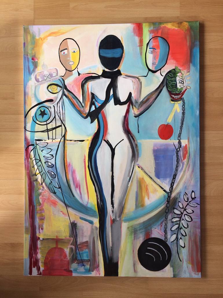 Original Figurative People Painting by Sky Moni