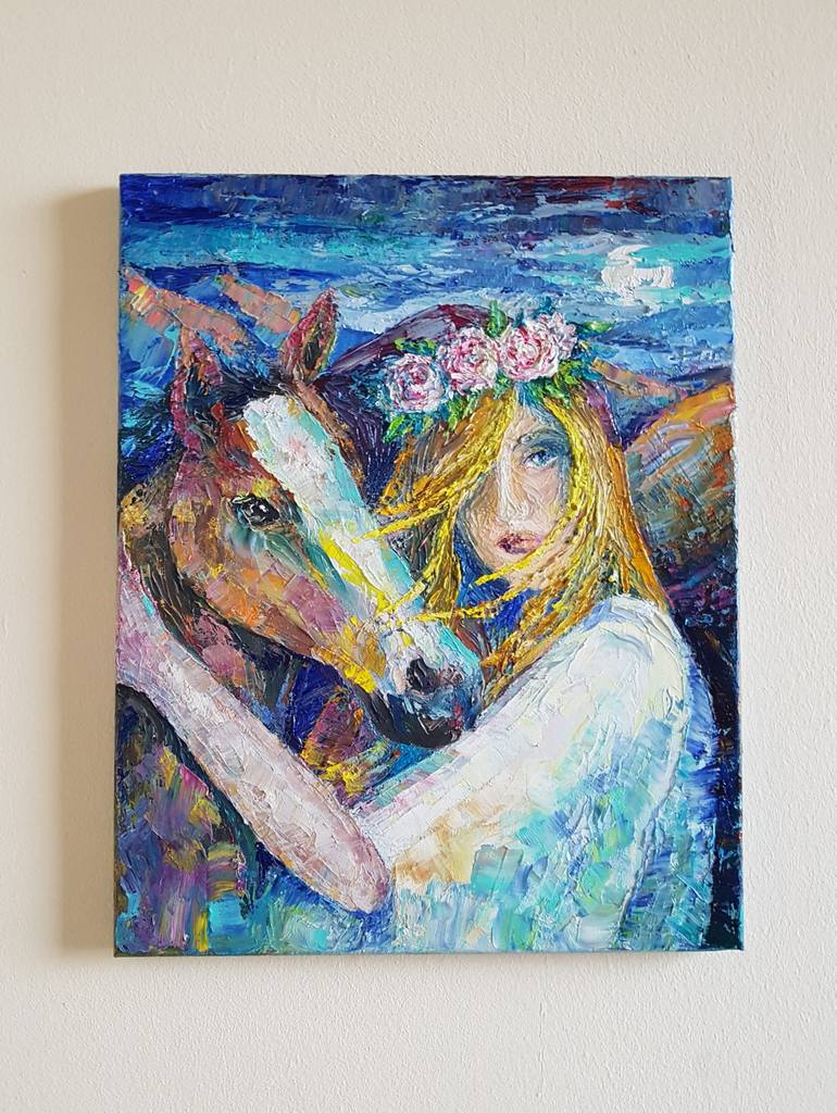 Original Modern Horse Painting by Diana Shaykhutdinova