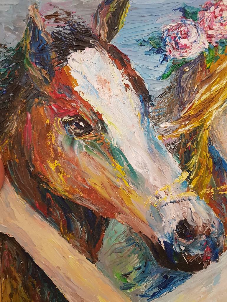 Original Modern Horse Painting by Diana Shaykhutdinova