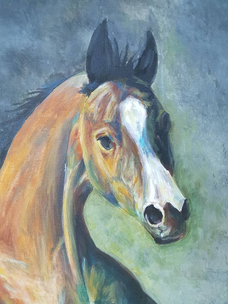 Original Impressionism Horse Painting by Diana Shaykhutdinova