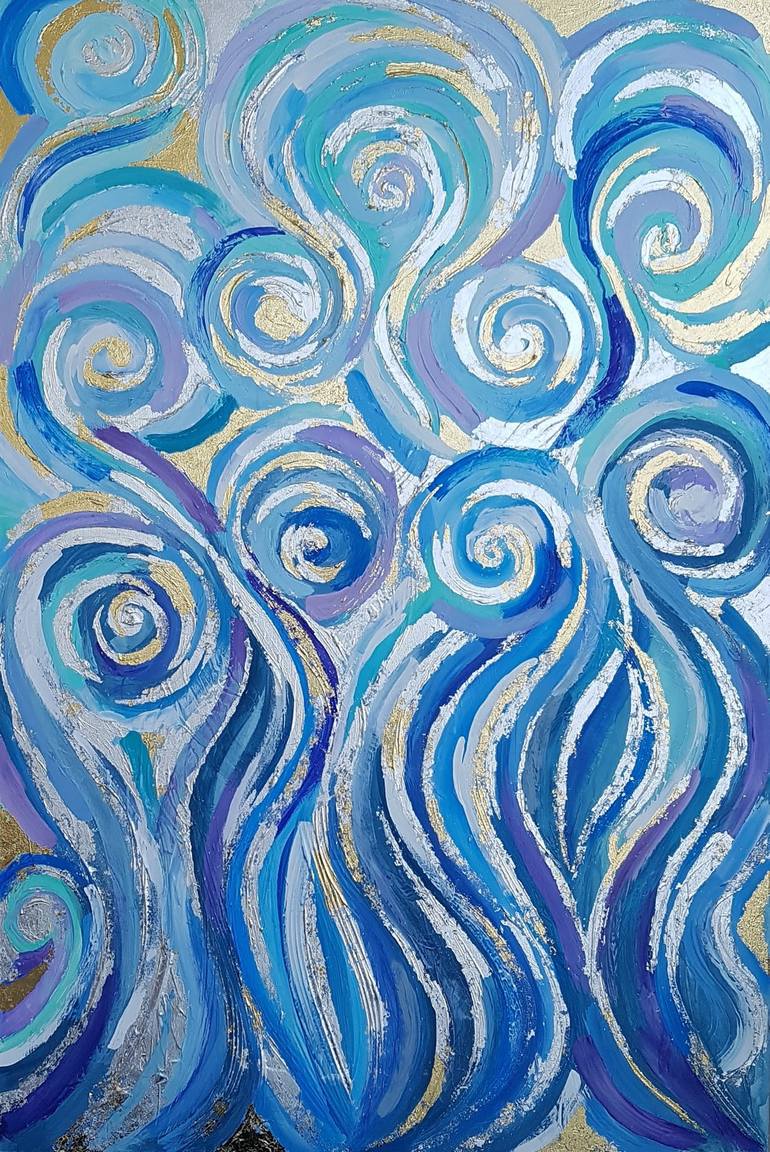 Original Abstract Painting by Diana Shaykhutdinova | Abstract Art on Canvas | The starry night