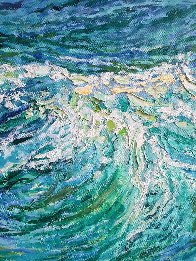 Original Abstract Seascape Painting by Diana Shaykhutdinova