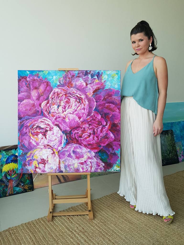Original Abstract Floral Painting by Diana Shaykhutdinova