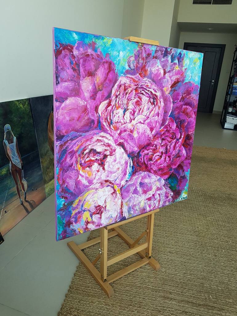 Original Abstract Floral Painting by Diana Shaykhutdinova