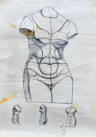 Original Figurative Nude Drawings by Irina Shadrina