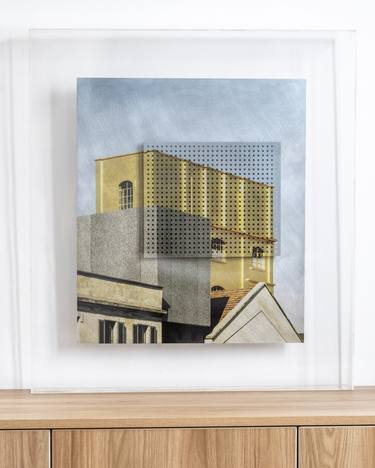 Original Abstract Architecture Mixed Media by Henriod Tresierra
