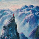 Collection Mountain landscape. Oil painting