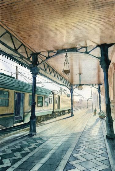 Print of Train Paintings by Tetiana Koda
