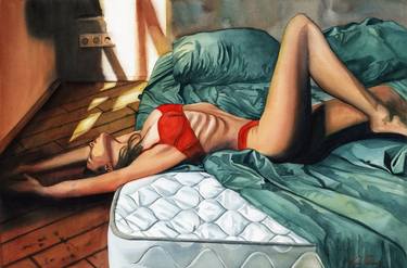 Print of Realism Erotic Paintings by Tetiana Koda