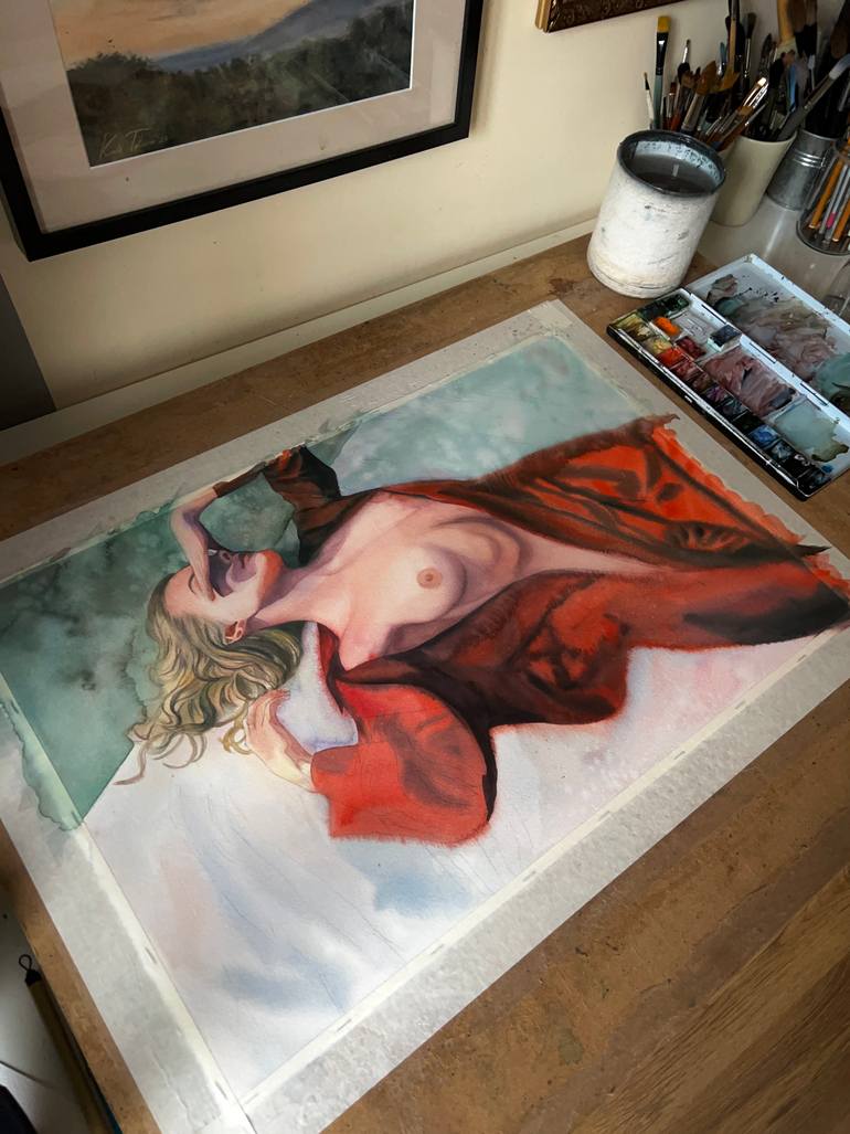 Original Realism Erotic Painting by Tetiana Koda