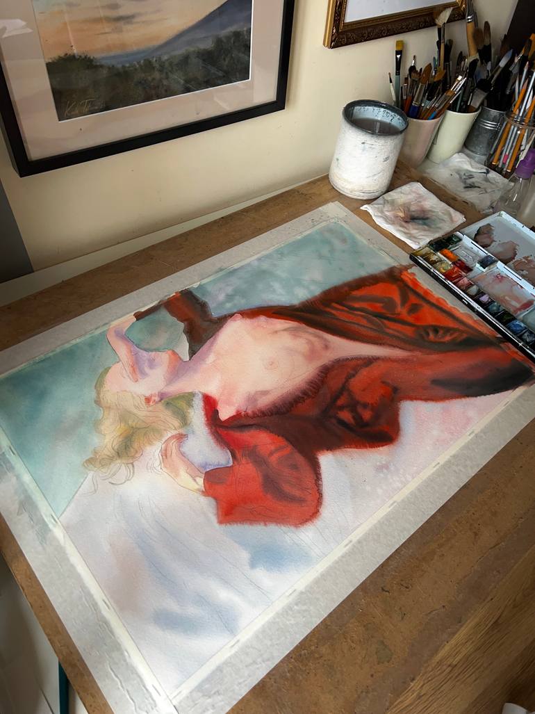 Original Realism Erotic Painting by Tetiana Koda