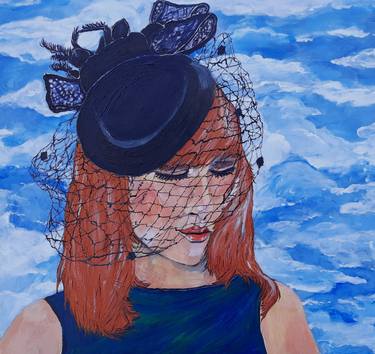 Blue Hat Acrylic painting thumb