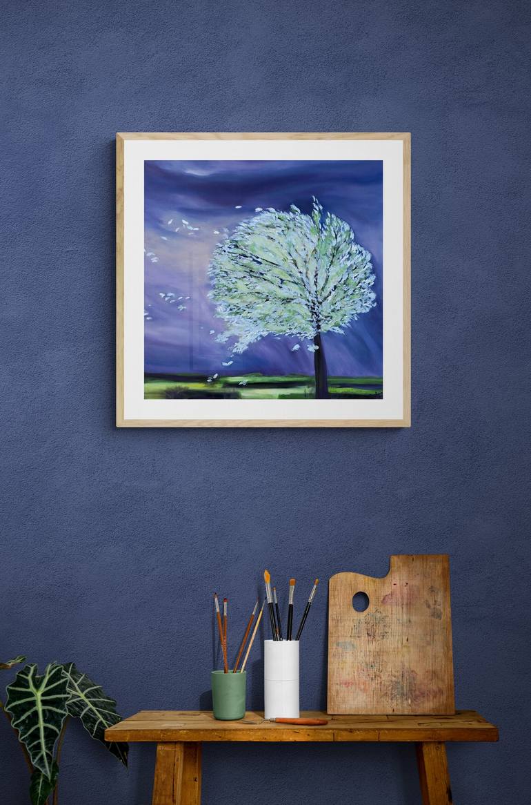 Original Contemporary Tree Painting by Dr Demetrovics Zsoltné
