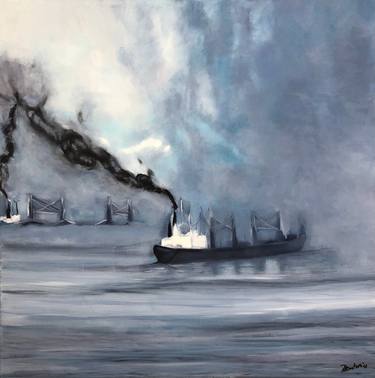 Original Contemporary Ship Painting by Dr Demetrovics Zsoltné