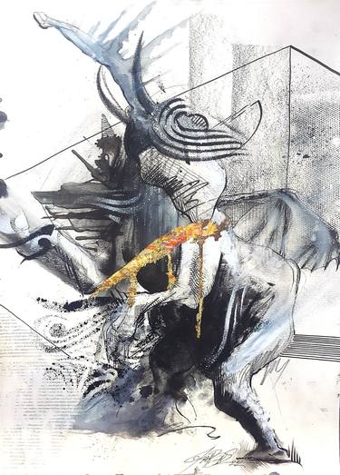Original Abstract Expressionism Abstract Drawings by Yiannis Devoidness