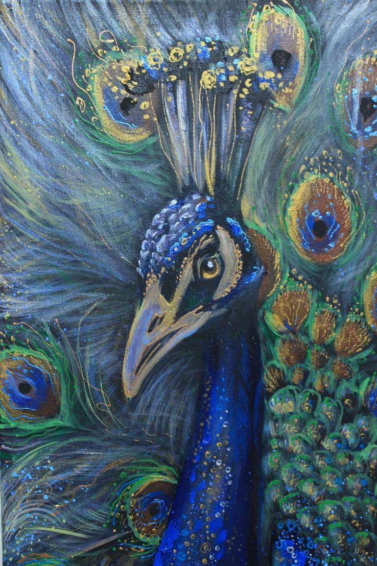 Original Impressionism Animal Painting by Dubinina Tatyana