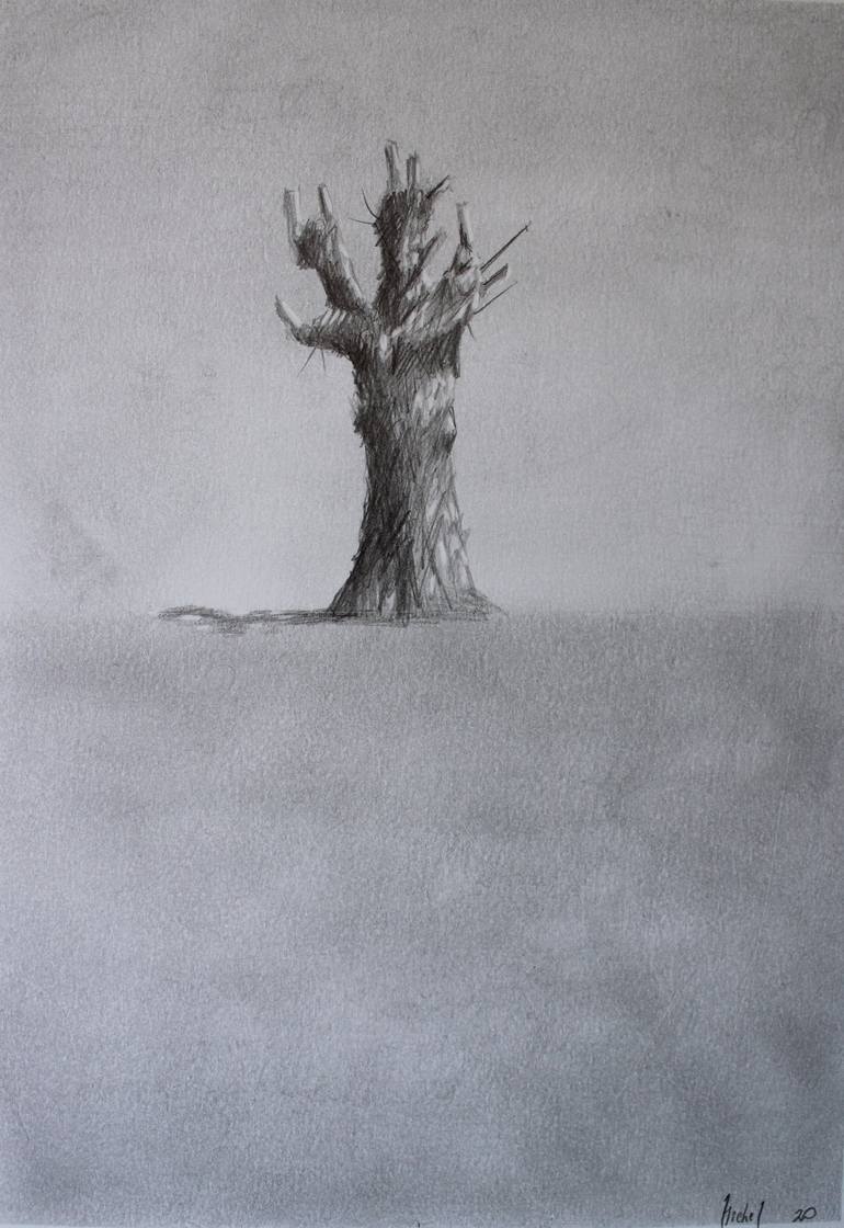 Árbol blanco y negro 9 Drawing by Michel Villanueva | Saatchi Art