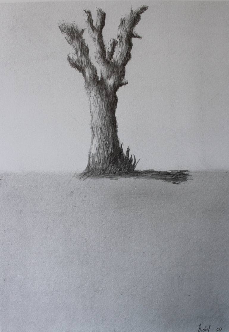 Minimalist tree landscape 16 Drawing by Michel Raúl Villanueva ...