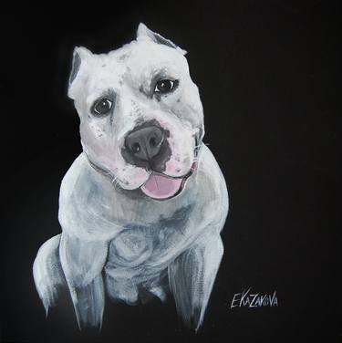 Print of Realism Dogs Paintings by Elena Kazakova