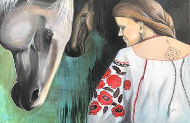 Print of Realism Horse Paintings by Elena Kazakova