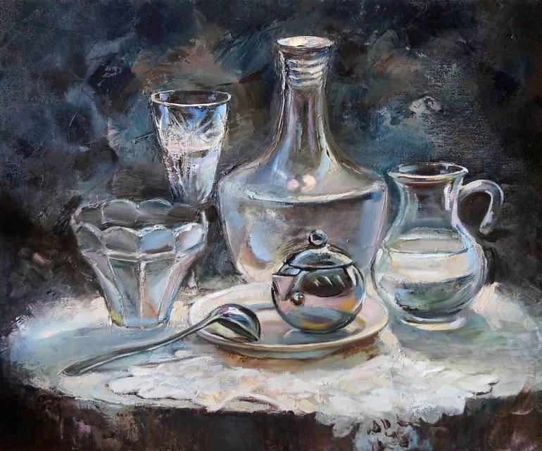 still life paintings of glass