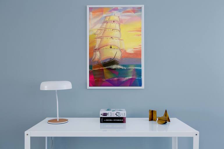 Original Modern Sailboat Painting by Oksana Harris