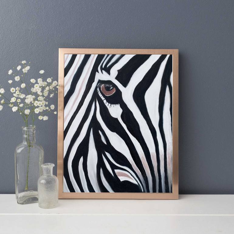 Canvas Print Abstract animal zebra portrait painting, canvas art prints