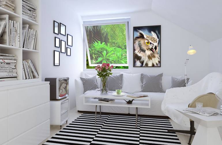 Original Art Deco Animal Painting by Oksana Harris