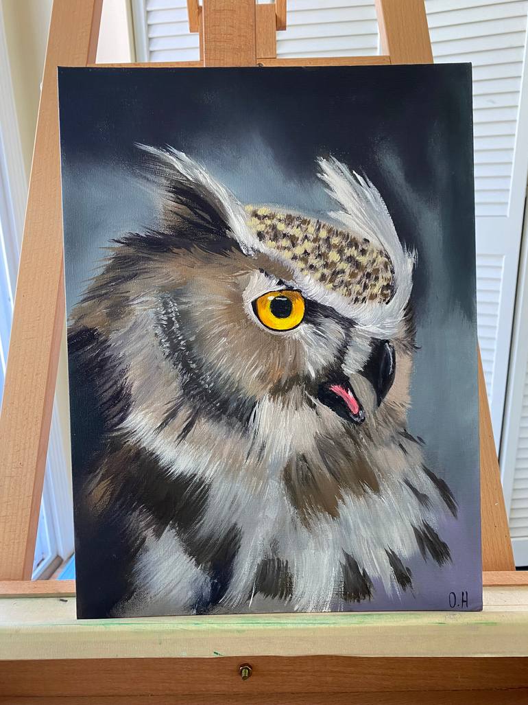 Original Art Deco Animal Painting by Oksana Harris
