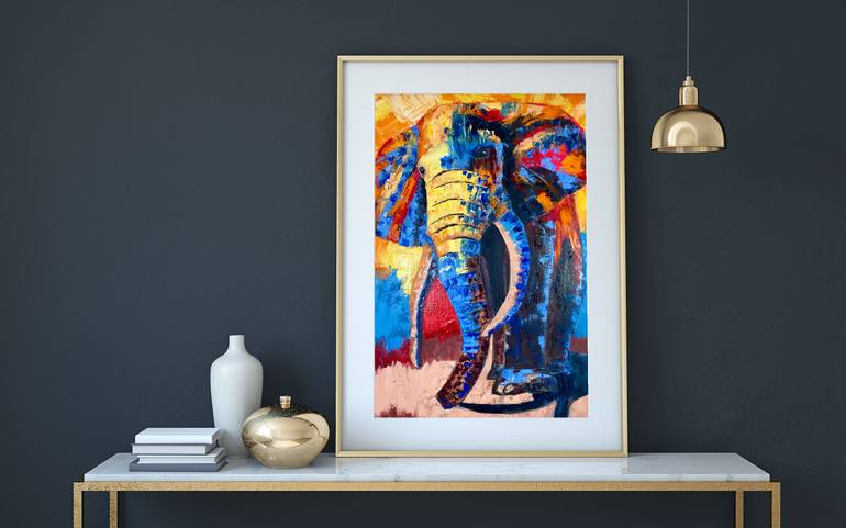 Original Abstract Expressionism Animal Painting by Oksana Harris