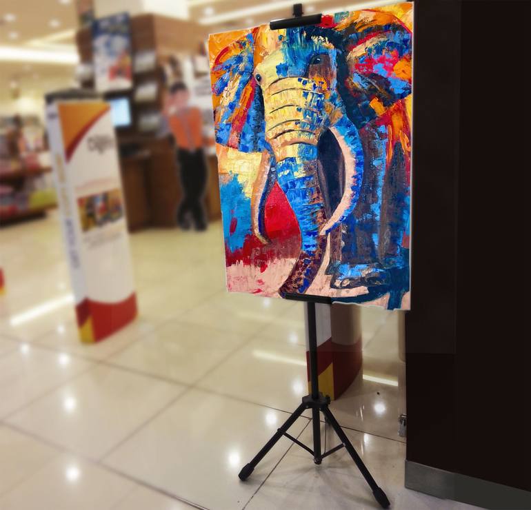 Original Abstract Expressionism Animal Painting by Oksana Harris