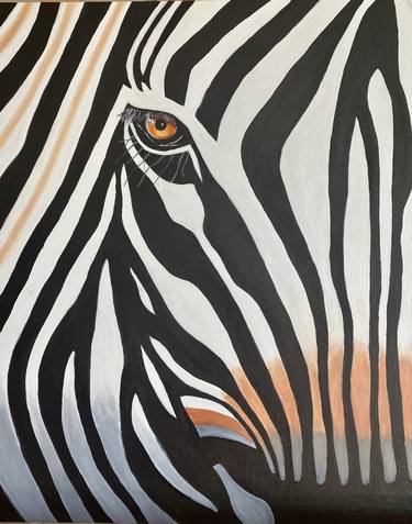 Oil Painting Wall Art Zebra  Home  Decor Abstract Zebra  Art thumb