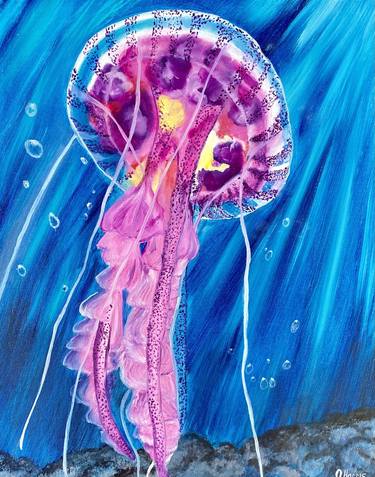 Jellyfish Painting, Original Oil Painting thumb