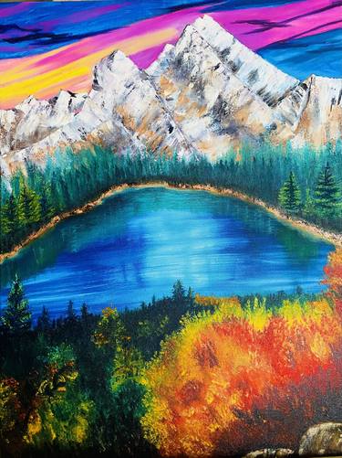 Mountain Art National Park Original Art Canvas Art Oil Painting thumb