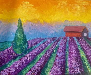 Tuscan Painting  Impasto Oil   Original Artwork Landscape thumb