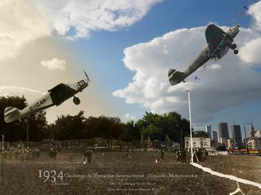 Original Surrealism Airplane Mixed Media by Steve Malburny