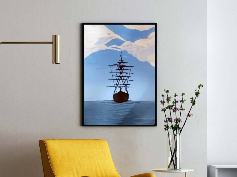 Original Illustration Seascape Painting by TAYYAB QURESHI