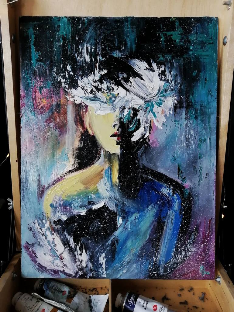 Original Abstract Expressionism Women Painting by Arina Bazhenova