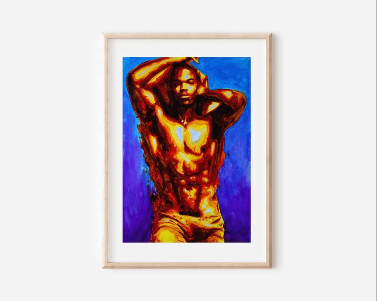 Original Art Deco Nude Painting by Zak Mohammed