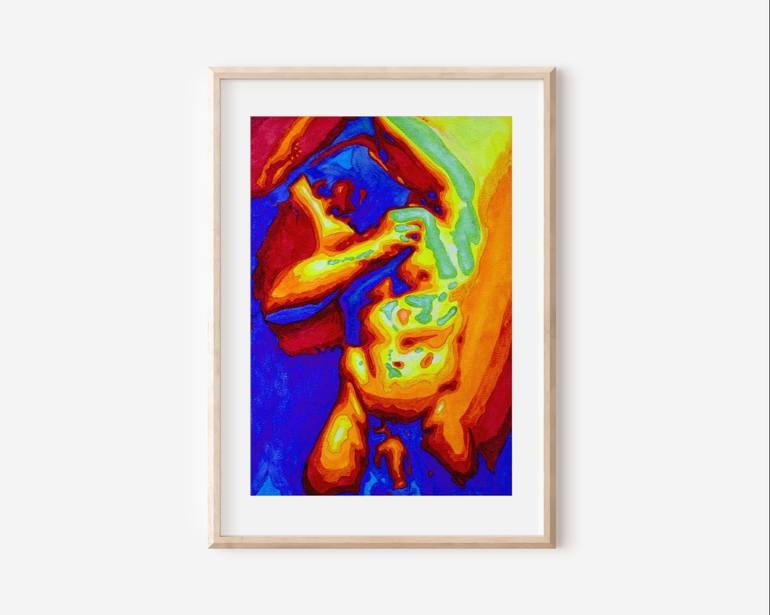 Original Art Deco Nude Painting by Zak Mohammed