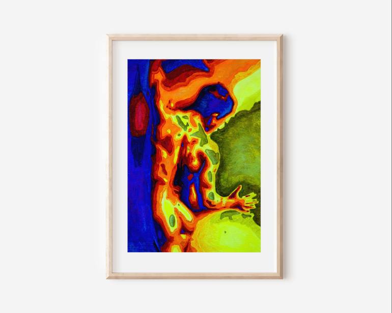 Original Art Deco Nude Painting by Zak Mohammed