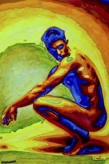 Original Art Deco Nude Paintings by Zak Mohammed