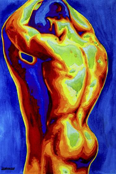 Original Art Deco Nude Paintings by Zak Mohammed