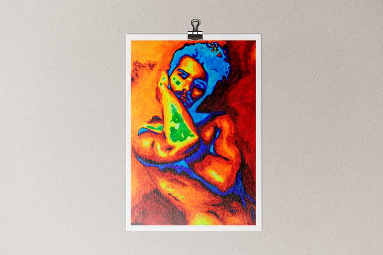 Original Art Deco Men Painting by Zak Mohammed