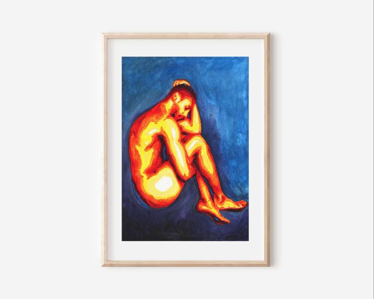 Original Fine Art Nude Painting by Zak Mohammed